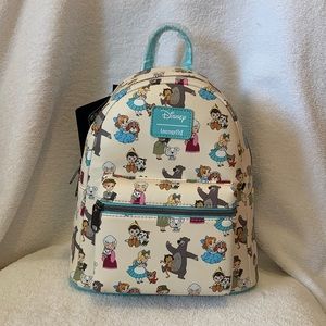 NWT Disney Loungefly mini backpack classic characters blue/cream multi. N/S